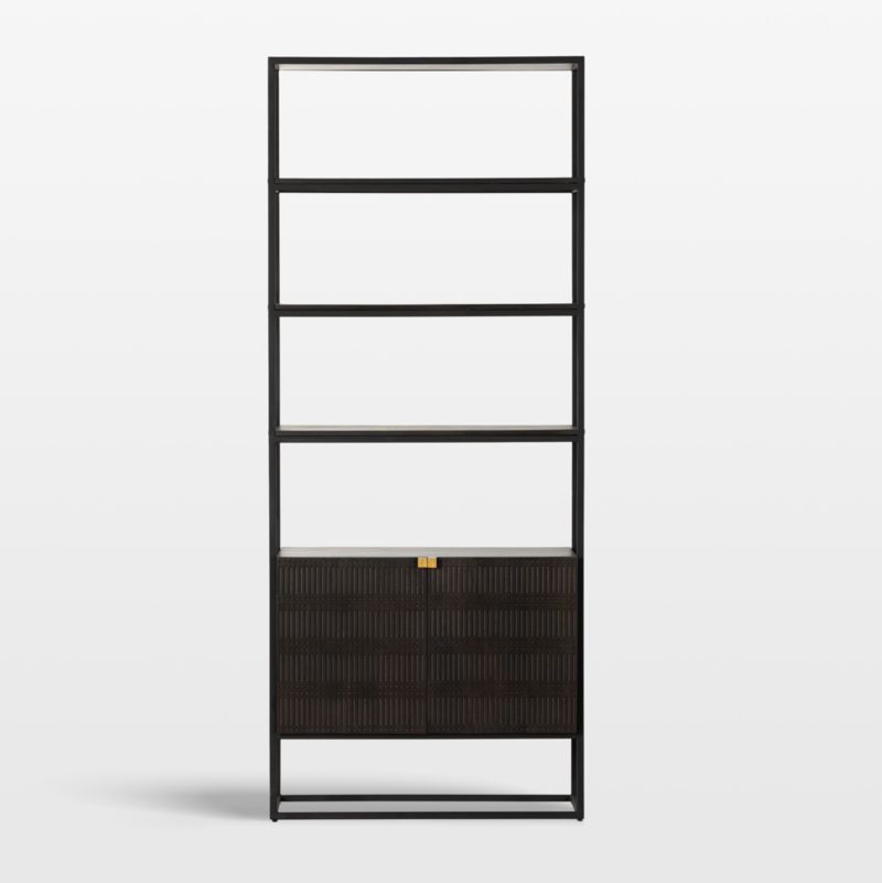 Ivan Dark Brown Wood Storage Bookcase