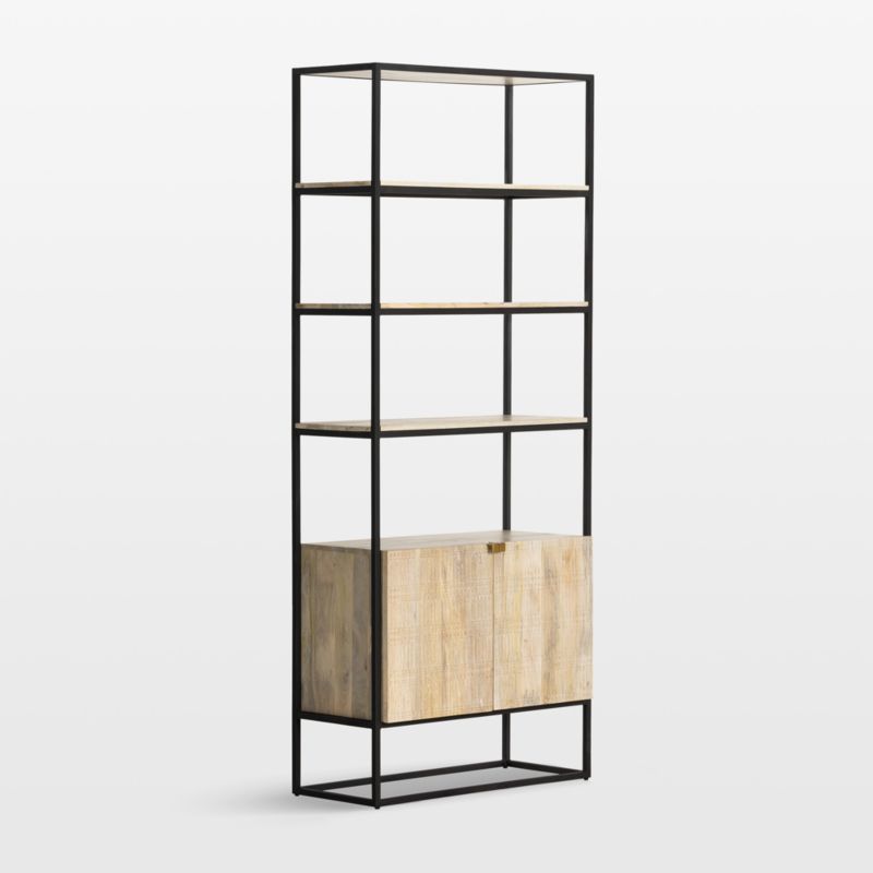 Ivan Light Wash Wood Storage Bookcase - image 2 of 9