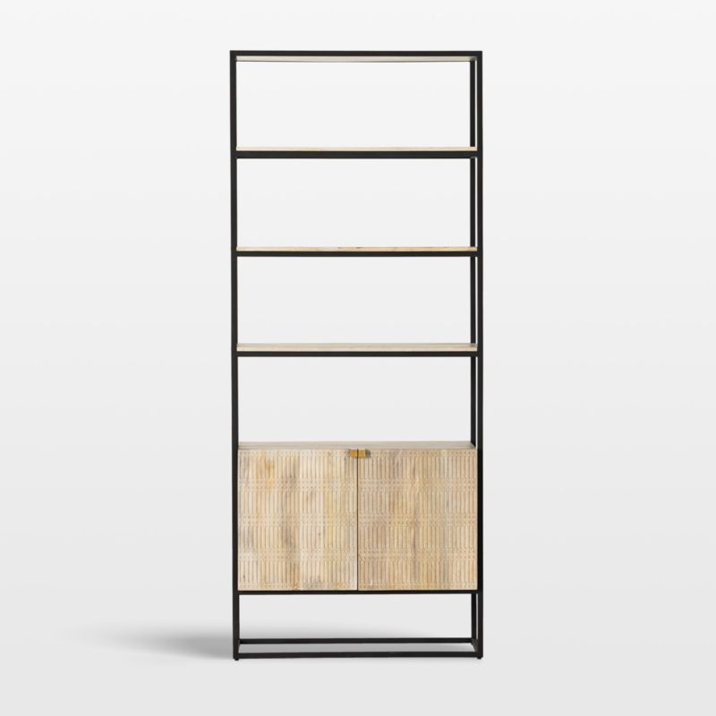 Ivan Light Wash Wood Storage Bookcase