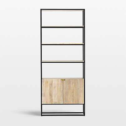 Ivan Light Wash Wood Storage Bookcase