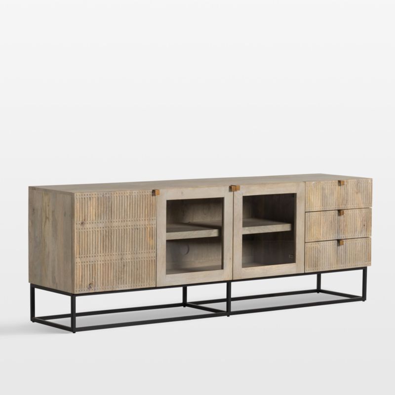 Ivan Light Wash Mango Wood Media Console with Drawers