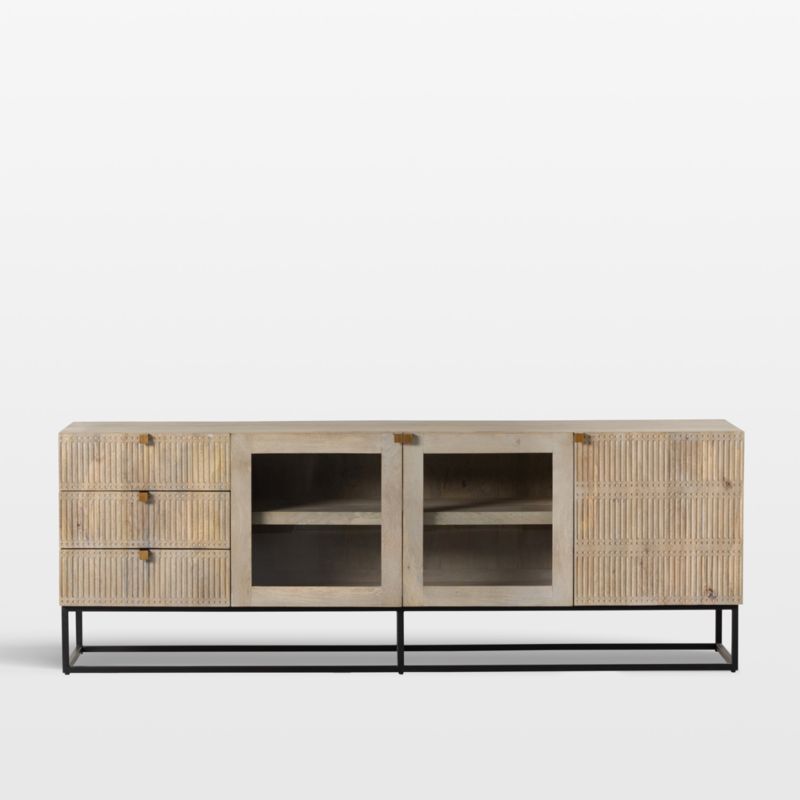 Ivan Light Wash Mango Wood Media Console with Drawers