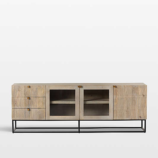 Ivan Light Wash Mango Wood Media Console with Drawers