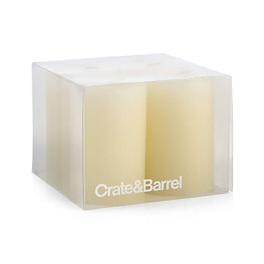 2"x3" Ivory Pillar Candles, Set of 4