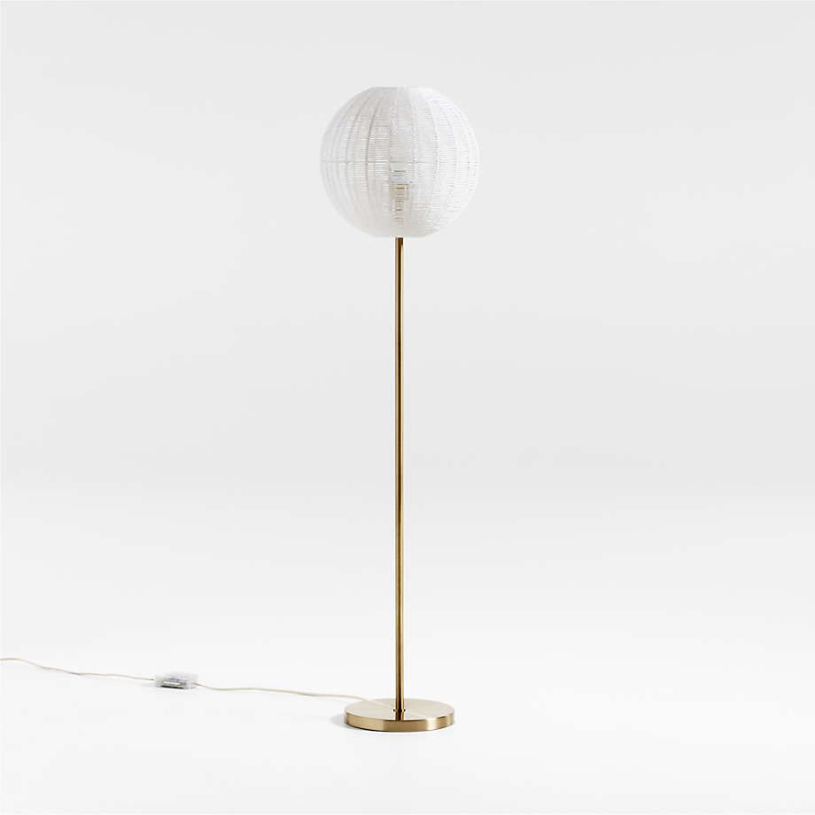 Kids Round Ivory Woven Floor Lamp + Reviews Crate & Kids