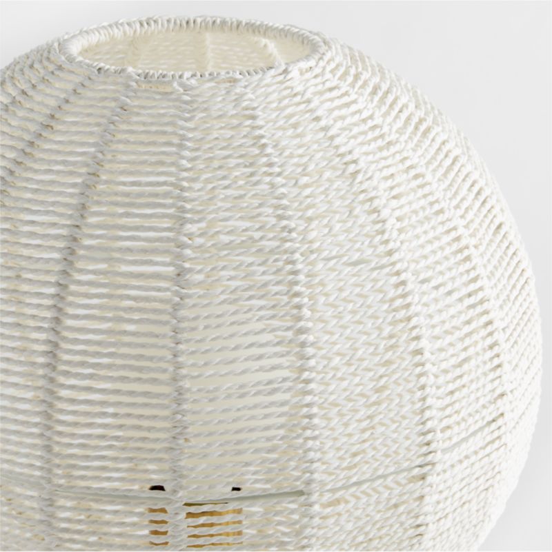Round Ivory Woven Table Lamp