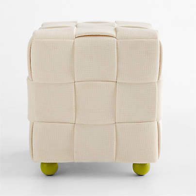 Jeu Ivory Woven Kids Ottoman by Venus Williams