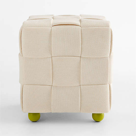 Jeu Ivory Woven Kids Ottoman by Venus Williams