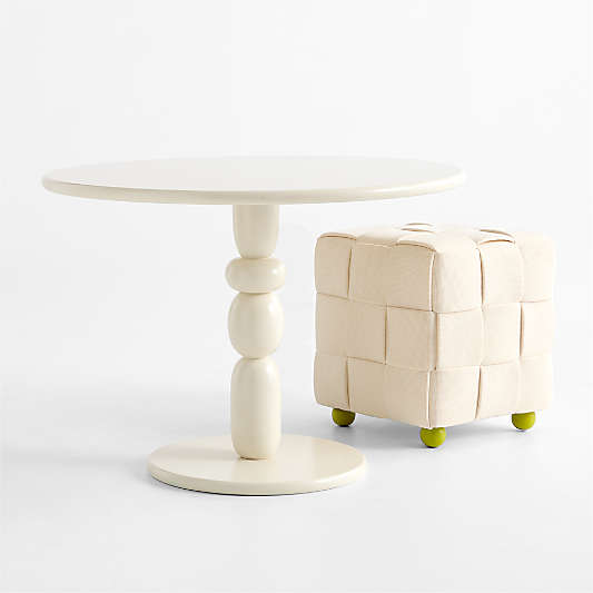 Break Point Round Ivory Wood Kids Play Table by Venus Williams