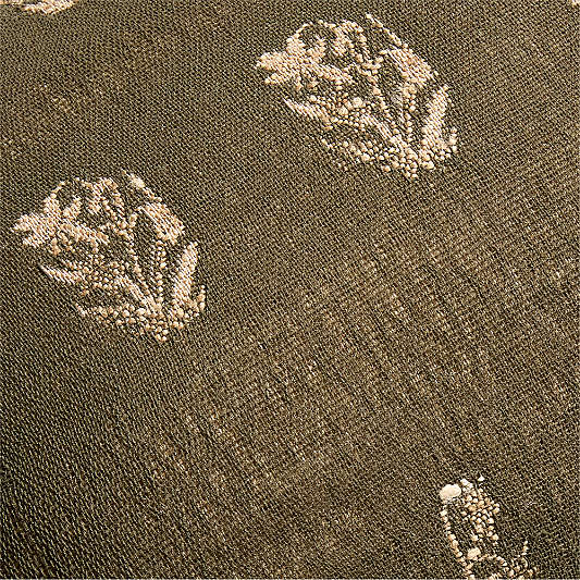 Ivy Cotton Silk Blend 22"x15" Burnt Green Throw Pillow Cover
