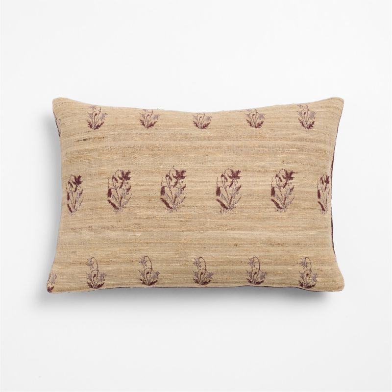 Ivy Cotton Silk Blend 22"x15" Deep Burgundy Throw Pillow Cover - image 2 of 5