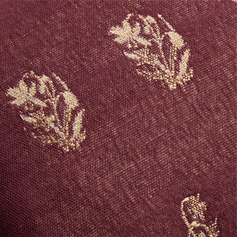 Ivy Cotton Silk Blend 22"x15" Deep Burgundy Throw Pillow Cover - image 3 of 5