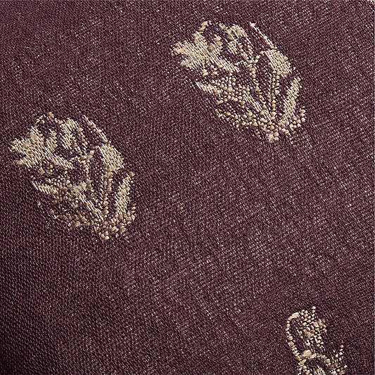 Ivy Cotton Silk Blend 22"x15" Deep Burgundy Throw Pillow Cover