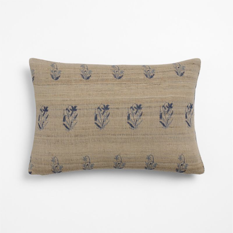 Ivy Cotton Silk Blend 22"x15" Deep Indigo Throw Pillow Cover with Down-Alternative Insert - image 3 of 5