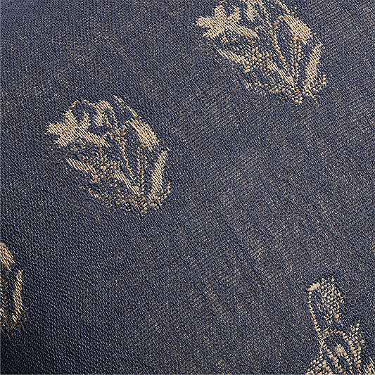 Ivy Cotton Silk Blend 22"x15" Deep Indigo Throw Pillow Cover