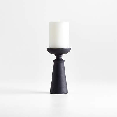 Izumo Ebonized Wood Pillar Holder 6.5"