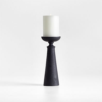 View Izumo Ebonized Wood Pillar Holder 9" details