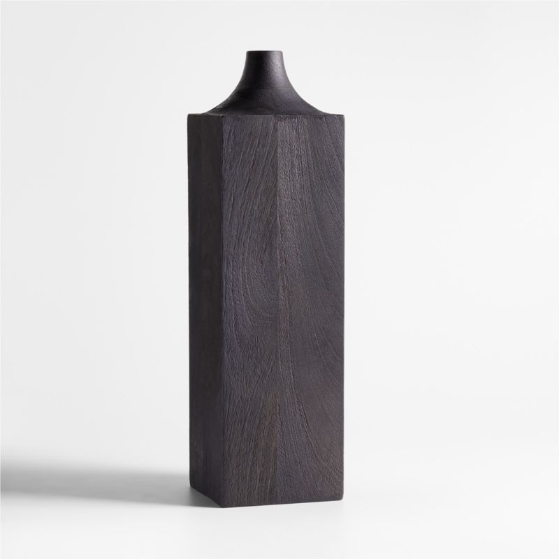 Izumo Large Dark Wood Vase 18" - image 6 of 8