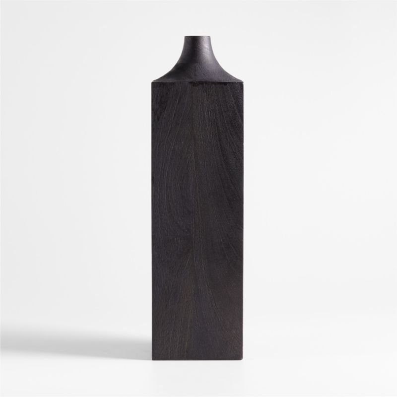 Izumo Large Dark Wood Vase 18" - image 5 of 8