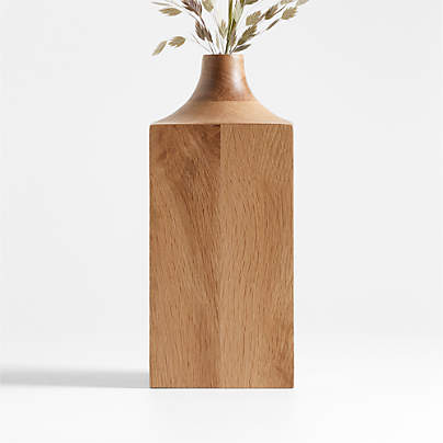 Izumo Medium Light Oak Vase 11"