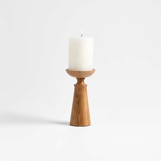 Izumo Medium Oak Pillar Holder 6.5"