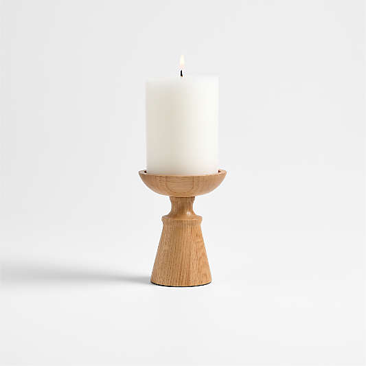 Izumo Small Oak Pillar Holder 4.4"