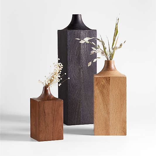 Izumo Medium Light Oak Vase 11"