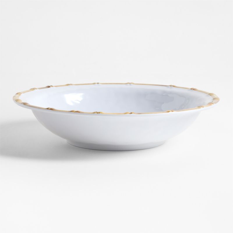 Viewing product image Abbott White and Bamboo Outdoor Melamine Serving Bowl by Jake Arnold - image 1 of 3