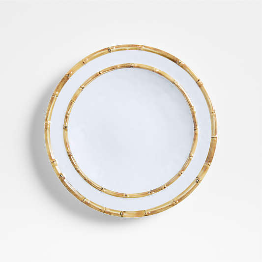Abbott White and Bamboo Outdoor Melamine Salad Plate by Jake Arnold