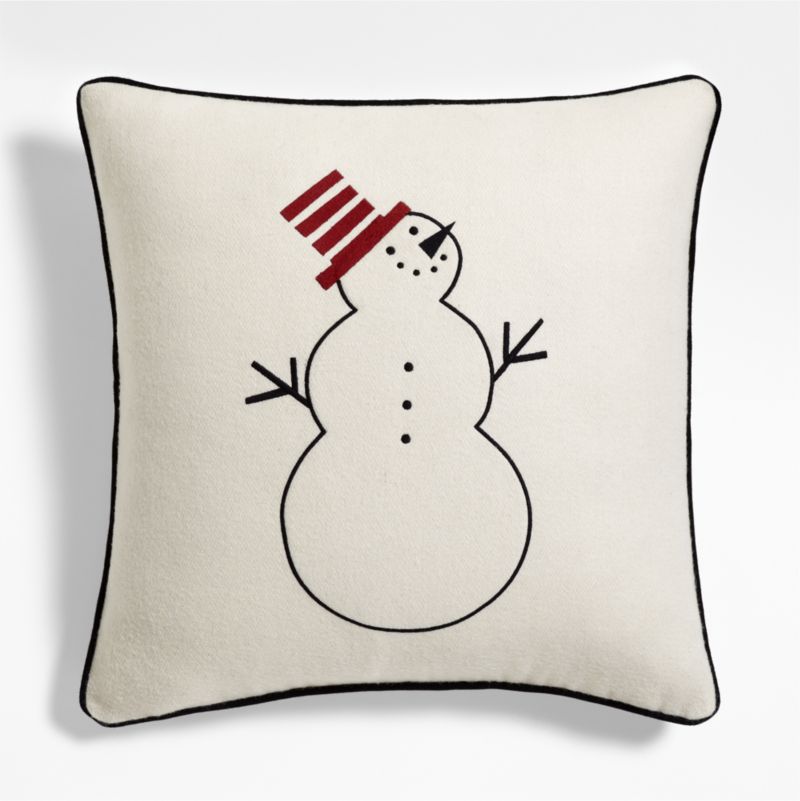 Viewing product image Arctic Friend Snowman 23"x23" Ivory Multi Throw Pillow with Feather Insert by Joan Anderson - image 1 of 6