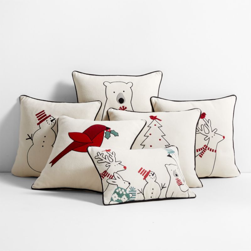 Arctic Friend Tree 23"x23" Holiday Throw Pillow with Feather Insert by Joan Anderson - image 1 of 5