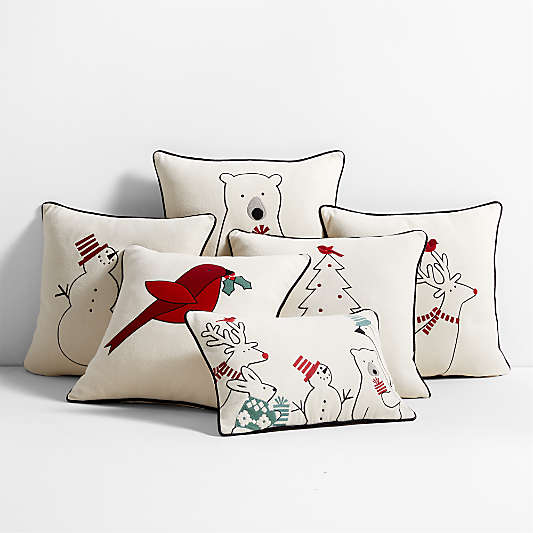 Arctic Friends Holiday Throw Pillows by Joan Anderson