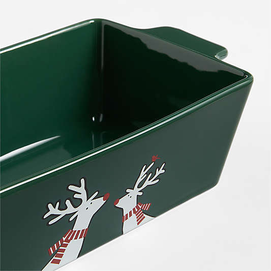 Arctic Friends Evergreen Ceramic Loaf Pan by Joan Anderson