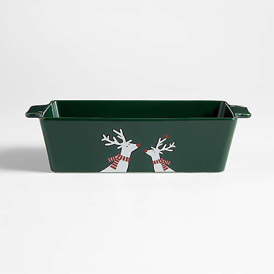 Arctic Friends Evergreen Ceramic Loaf Pan by Joan Anderson