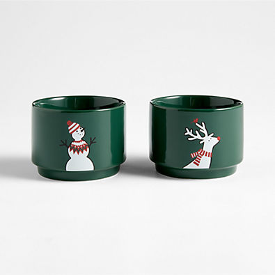 View Arctic Friends Evergreen Ceramic Ramekins by Joan Anderson, Set of 2 details