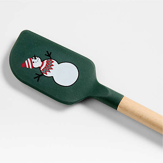 Joan Anderson Arctic Friends Green Silicone and Wood Spatula