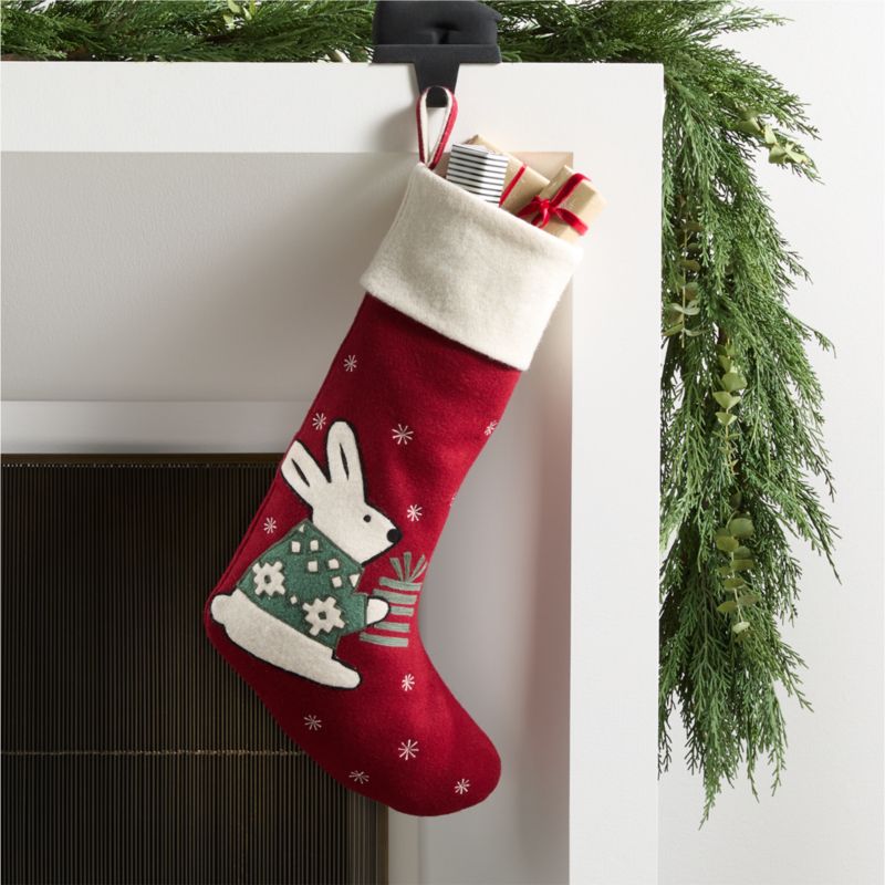 Arctic Friends Bunny Wool Christmas Stocking by Joan Anderson - image 0 of 6