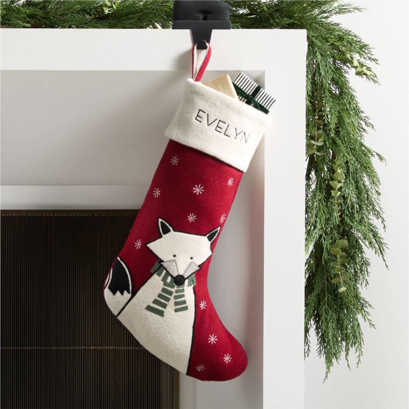 Viewing product image Arctic Friends Fox Wool Christmas Stocking by Joan Anderson - image 1 of 5