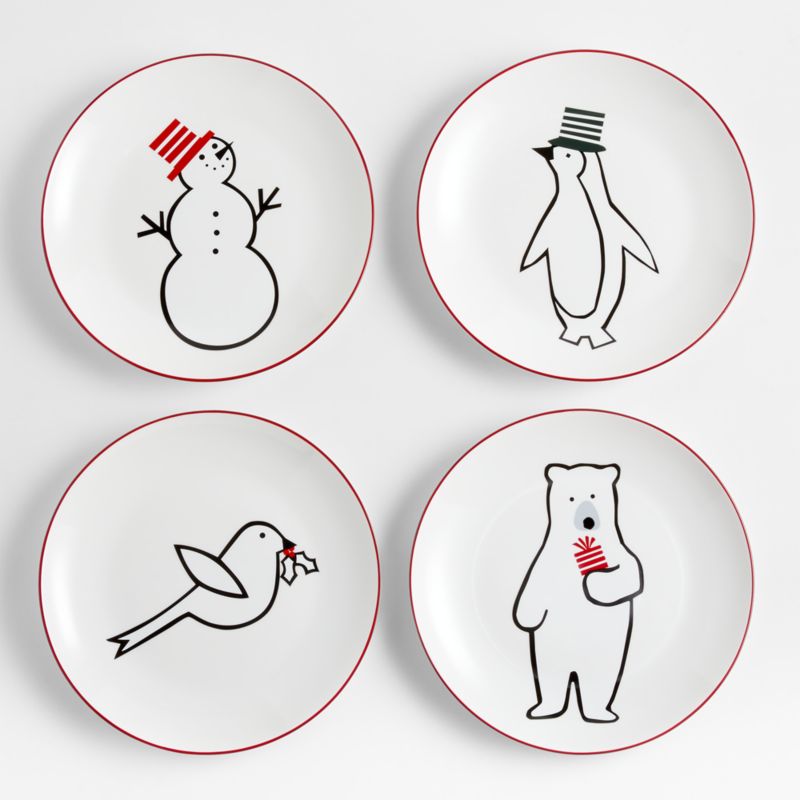 Joan Anderson Arctic Friends Holiday Salad Plates, Set of 4 - image 0 of 2