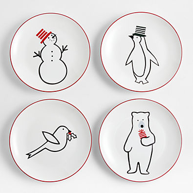 View Joan Anderson Arctic Friends Holiday Salad Plates, Set of 4 details