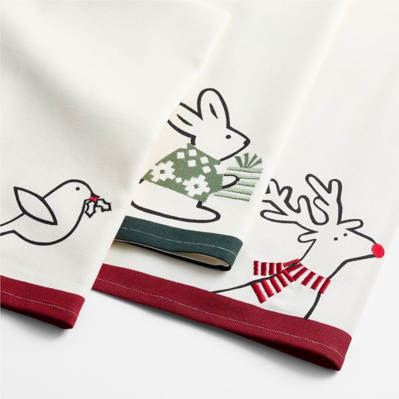 Arctic Friends Organic Cotton Kitchen Towels, Set of 3 by Joan Anderson - image 2 of 4