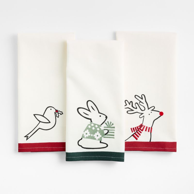 Arctic Friends Organic Cotton Kitchen Towels, Set of 3 by Joan Anderson - image 0 of 4