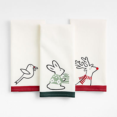 View Arctic Friends Organic Cotton Kitchen Towels, Set of 3 by Joan Anderson details
