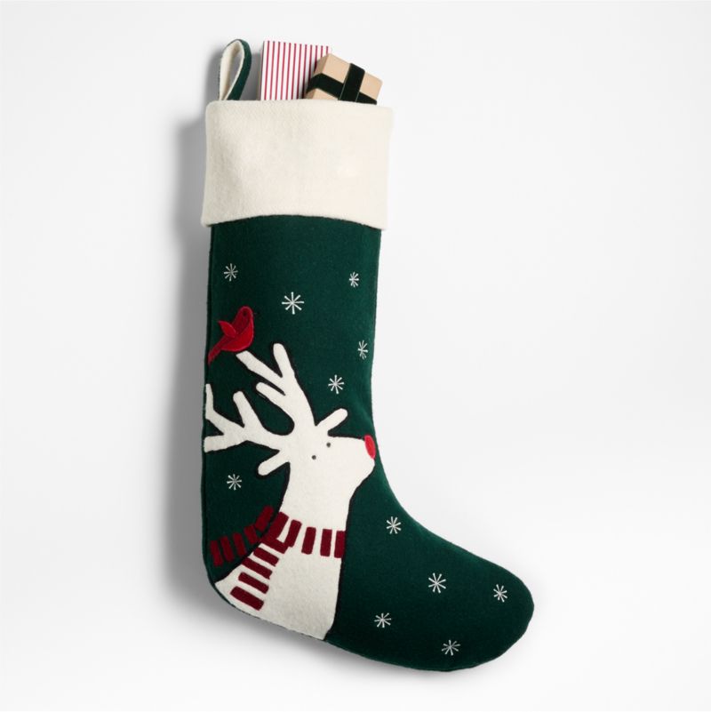 Arctic Friends Reindeer Wool Christmas Stocking by Joan Anderson - image 2 of 3