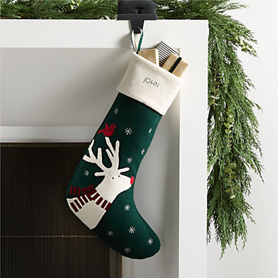 View Arctic Friends Reindeer Wool Christmas Stocking by Joan Anderson details