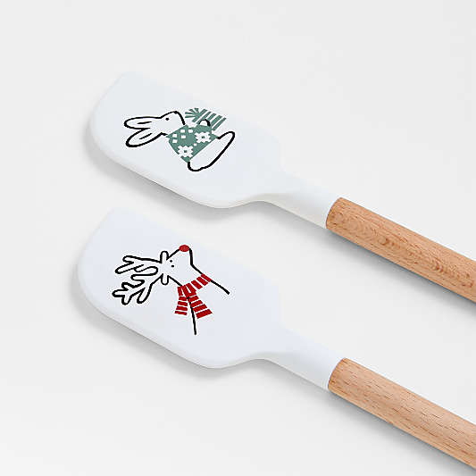 Arctic Friends Silicone and Wood Mini Spatulas, Set of 2 by Joan Anderson