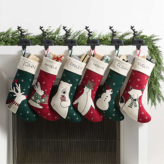 Arctic Friends Bunny Wool Christmas Stocking by Joan Anderson