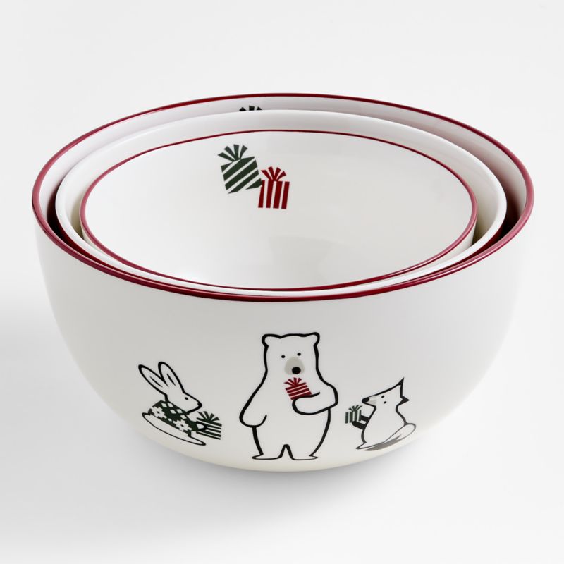 Arctic Friends Ceramic Mixing Bowl, Set of 3 by Joan Anderson - image 3 of 5