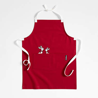 Arctic Reindeer Organic Cotton Kids Apron by Joan Anderson