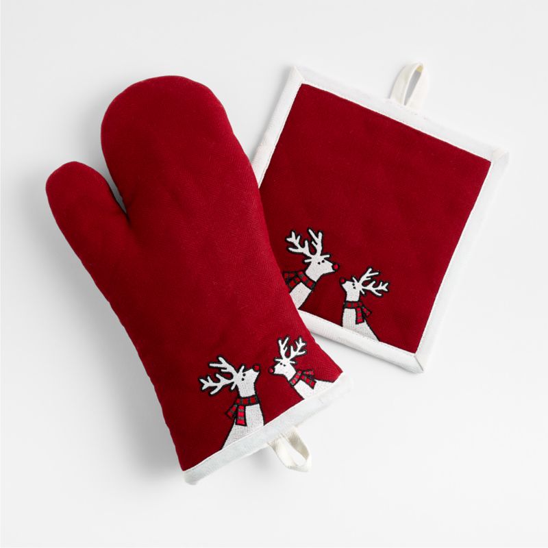 Arctic Reindeer Organic Cotton Oven Mitt by Joan Anderson - image 3 of 8